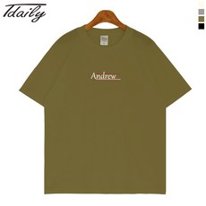 티데일리 남여공용 앤드류 오버핏 17수 반팔 라운드 티셔츠 (M~3XL) 반소매
