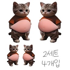 치프몰 말랑 뱃살 문콕방지 입체 스티커, 2세트, 7번 고양이