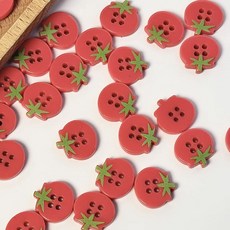 13mm 토마토단추 5개입 세트 포인트 귀여운 끈갈피 단추 키링 만들기 부자재 의류, 1개, 단품