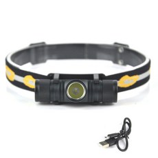 BORUiT D10 LED 헤드램프 18650 배터리 C 타입 충전식 헤드라이트 방수 헤드 손전등 낚시 캠핑 헤드 토치, [01] Package A, [00] Yellow Light, 1