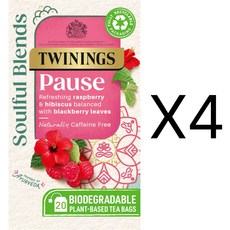 Twinings 트와이닝 라스베리 히비스커스 허브티 20개입 4개