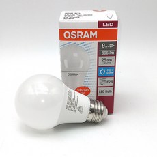 오스람 LED 전구 9W 프리볼트 110V 240V 주광색 E26, 1개