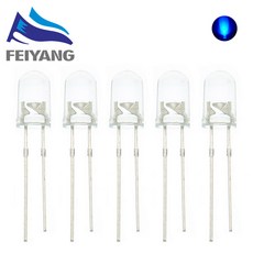 1000pcs 5mm LED 발광 다이오드 키트 따뜻한 화이트 레드 블루 그린 UV 오렌지 옐로우 핑크 컬러 전구 램프 세트 3V PCB 구색 전자 부품 액세서리 소스, BLUE