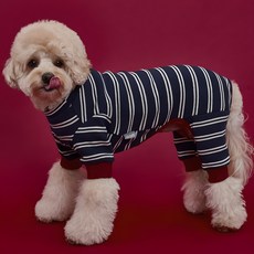 DOG-i 狗狗雙條紋連身衣, 海軍藍