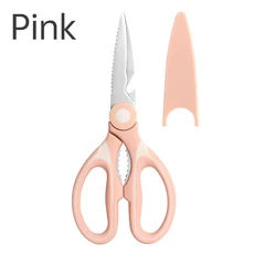 스테인레스 스틸 다기능 가정용 주방 가위 뚜껑 달린 닭 뼈 호두 클립 열기 가능, 03 Pink, 1개