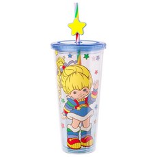 Silver Buffalo Care Bears Love 플라스틱 콜드 컵 뚜껑 및 빨대 토퍼 포함 프렌드 베어와 Love-A-Lot Bear 709.8ml(24온스), 24온스, Rainbow Brite Waving