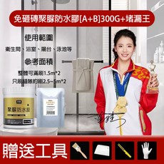 【開發票/統編】快速乾透透明防水漆 浴室適用, 1個, 聚脲防水:300G【可刷約1.5平方米】,【贈送:150G堵漏王】