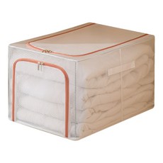 透明鋼架收納箱, 藕粉色, 1個