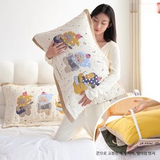 순면 거즈베개 타월 가정용 베개커버 끈포함 데일리커버