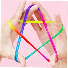 어린이 손놀이 무지개색 고무줄 전통놀이 교구 두뇌발달 집중력 향상 감각 발달, 1개