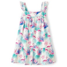 Gymboree 여아 및 유아용 민소매 여름 드레스 스플래시 플라밍고