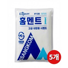 쌍곰 홈멘트 타일줄눈시멘트 백색 2KG, 5개