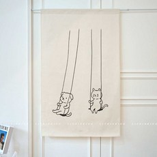 고양이 강아지 그네타는 패브릭 포스터 가림막 커튼, 140X85CM 하얀색, 140X85CM 양털 직물