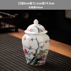 台灣熱銷 陶瓷茶葉罐 青花瓷密封罐 家用茶葉儲存罐 金屬螺旋蓋 綠茶紅茶普洱龍井茶罐, 錦上添花六方將軍罐1300ML, 1個