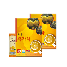 겨울전통 유자차 스틱 간편한 이지컷 휴대용, 2개, 40개입, 18g