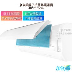 加倍淨 拋棄式奈米銀離子抗菌防護濾網 適用冷氣、除濕機、清淨機, 1個