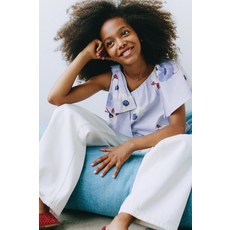 [키즈][국내배송]자라 ZARA 플라워 언밸런스 탑 - 라이트 블루906008