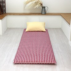 인터카마 멀티싱글 1인 가로70cm 두꺼운 양면 매트 3단접이식 바닥요 까는이불 12color, (70x195), 스트라이프 핑크