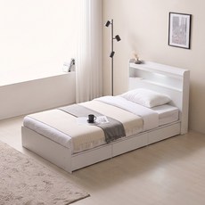 피에르 모아브 LED조명 수납 침대 프레임 S SS D Q 3colors, 리니어 화이트