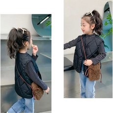 SHOWSHOP 中大女童加絨保暖背心 韓版秋冬時尚馬甲 高品質兒童穿搭單品