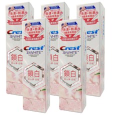 Crest 3D White 香氛鎖白牙膏 岡山夢白桃，美白牙齒，清新口氣，溫和不傷牙釉質, 120g, 5個
