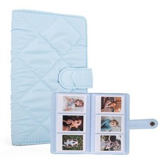 HIYQIN 후지 인스탁스 미니 필름/폴라로이드 7.6cm3인치 사진용 108포켓 포토 앨범 인스탁스 미니 12 11 9 41 EVO 라이플레이 인스턴트 카메라용 PU 가죽, 블루