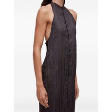 오스클렌 래글런 새틴 더블 페이스 맥시 드레스