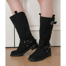 솔트앤초콜릿 라운드 토 바이커 미들 부츠 412446008 (4cms) 319232