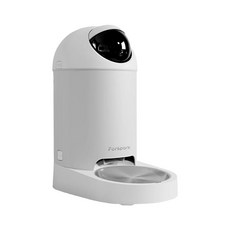 Fürspark 大眼睛 AI仿生智能寵物餵食器 3.7L 2K畫質 48小時錄影回放 AI監控 隱私保護 白色, 1個