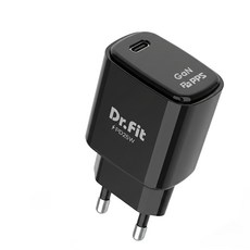 닥터핏 GaN 25W 초고속 C타입 충전기 PPS PD, 1개, 블랙