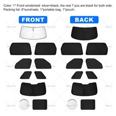레인지 로버 스포츠 L494 액세서리에 맞는 2014 2019 8PCS 앞 유리 차양 키트 접이식 썬 바이저 개인 정보 보호, for Range Sport