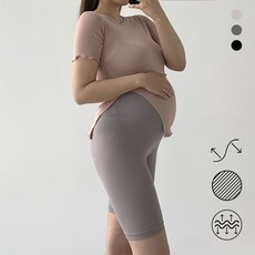 로렌블 임산부 만삭 여름 쿨 5부 레깅스 홈웨어 스판