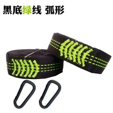 good 吊牀綁帶鞦韆綁帶結實吊牀繩子綁繩專用加粗編帶蚊帳吊牀繩索, 黑底綠線-弧形設計2條帶+2個快掛, 1個