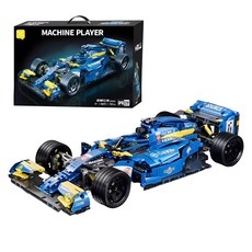 1:10 블루 F1 자동차 레고 호환 블록, 1개