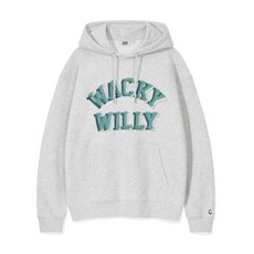 브랜드정품 와키윌리 WACKY WILLY 레터링 그래픽 후드 라이트 그레이 343277