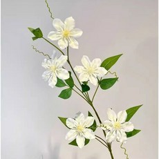 5 철 와이어 연꽃 인공 꽃 여러 꽃잎 홈 거실 식탁 장식 액세서리, 1개, White