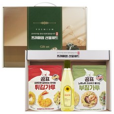 [제프몰] 해바라기유+부침가루+튀김가루3종 오일세트 밀가루선물세트 식용유세트 추석 명절 설, 1개, 1세트, 행복한선물3종-5