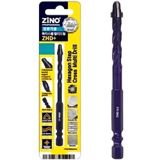 지노 6mm 육각 멀티 스텝 드릴 전문가용 콘크리트 스텐 타일 철 기리 4날 드릴날 ZHD+6ST, 1개