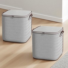 가정용 접이식 대용량 이불 수납 가방 의류 정리 가방 이사 포장 수납 기구, 2개, 회색