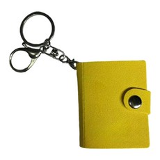 열쇠고리 포켓 앨범 열쇠고리가 있는 소형 사진 앨범 사진 보관 가방 바인더 앨범 포토앨범 바인더 책꽂이, Yellow