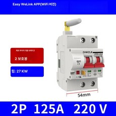 배선 전기 스마트 콘센트 차단기 접지 나사 교체 과전류 50a 조명, 2P125A (단상 220V)