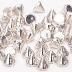 실버 골드 컬러 스터드 스파이크 플라스틱 장식 리벳 펑크 가죽 의류 쥬얼리 공예품 만들기, 2. Silver / A. 10mm 200pcs, 1개