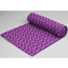 臺灣出貨 梅花點瑜伽鋪巾瑜伽毯瑜伽墊加厚瑜伽巾防滑可機洗毛巾毯 3UPK, 紫色大尺寸：185*80cm+送網袋, 1個