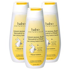 바보보타니컬스 보습 차일드 샴푸 & 워시 올인원클렌저 오트밀크 & 카렌듈라, 237ml, 3개