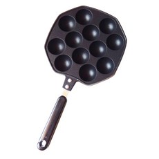 99網購 台灣24H出貨 木柄可拆式三明治烤盤 熱壓吐司烤盤 雞蛋糕烤盤 章魚燒烤盤 露營小煎盤 鬆餅烤盤, 章魚燒烤盤 (不可拆卸)