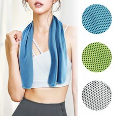 오미어블 아이스 쿨 타올 3장 1세트 스포츠 등산 조깅 헬스 운동 레저 냉감 수건, 블루+그린+그레이