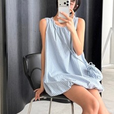 여자 러블리 미니백 깅엄 고방체크 호박 미니원피스_25355538_588872