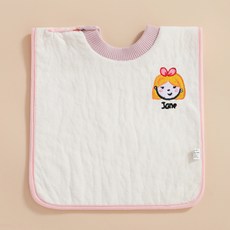 cotton tang 嬰兒圍兜洗漱巾 柔軟透氣卡通多功能, 公主粉色防水款, 1個, 30個