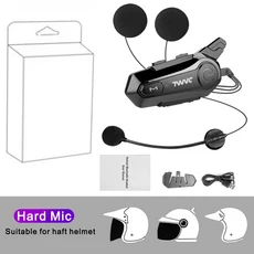 1/2Pcs 블루투스 오토바이 헬멧 인터폰 헤드셋 2 라이더 1000M Intercomunicador 모토 무선 핸즈프리 통화, 01 1PC Half Helmet, 01 1PC Half Helmet, 1)1PC Half Helmet