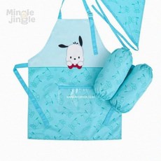 MJ0 포차코 앞치마 세트 초등학생미술앞치마토시세트 토시두건세트